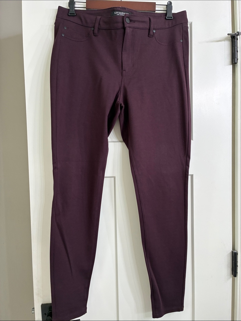 Liverpool Skinny Stretch Pants in Plum